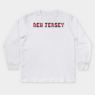 Pixel Hockey State New Jersey 2017 Kids Long Sleeve T-Shirt